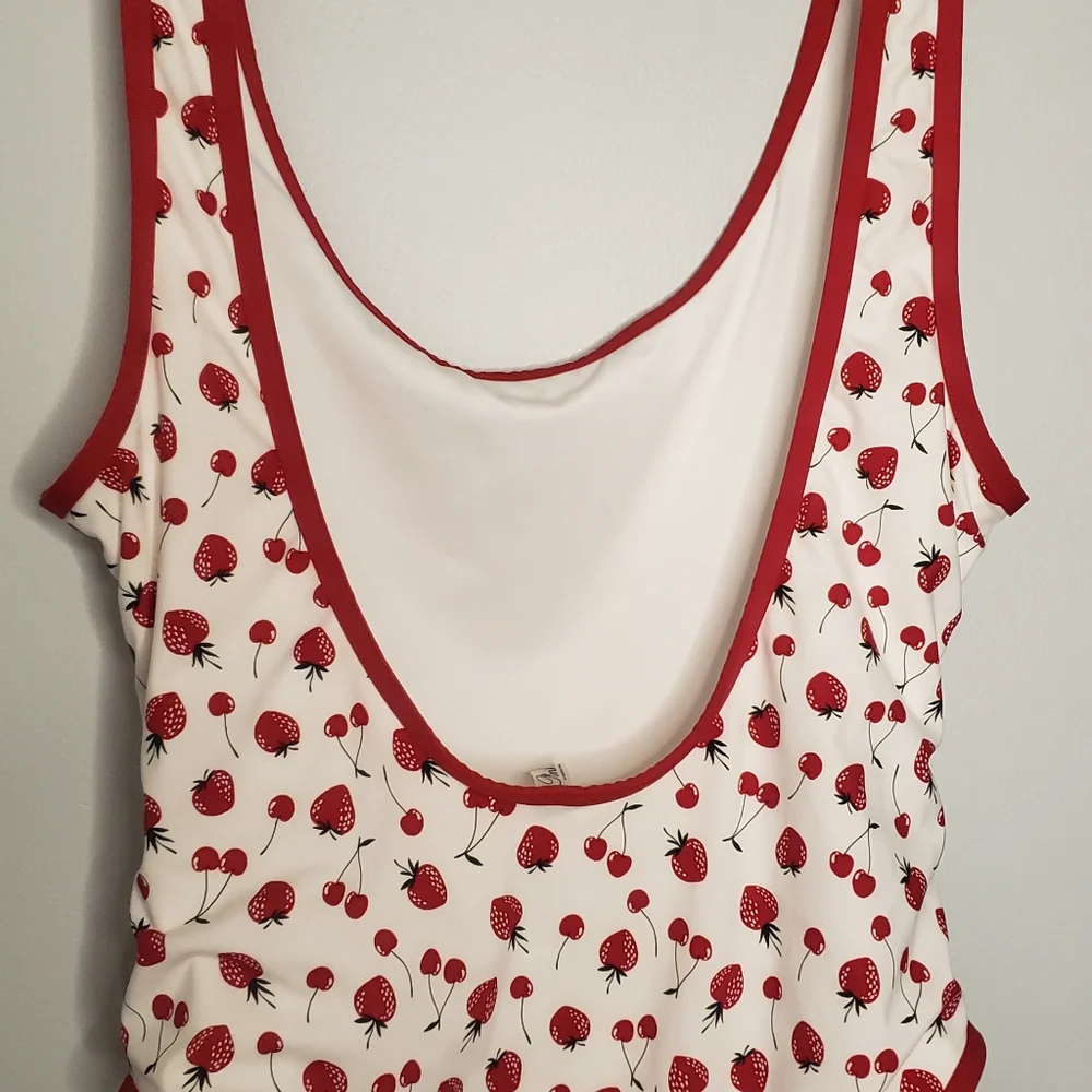 Frankies Bikinis For VS PINK SUMMER BERRIES ONE PIECE SZ L HIGH RISE MSR…